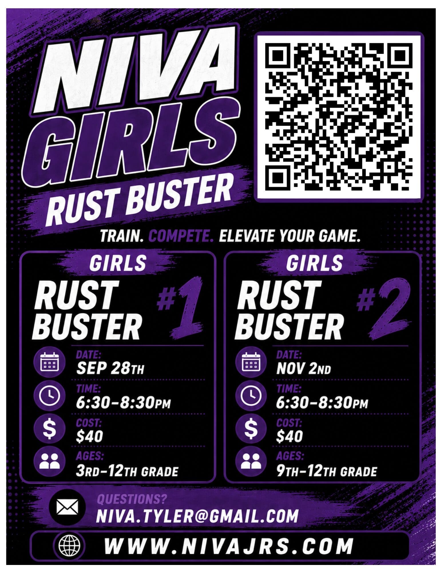 NIVA Girls rust buster. Click to register