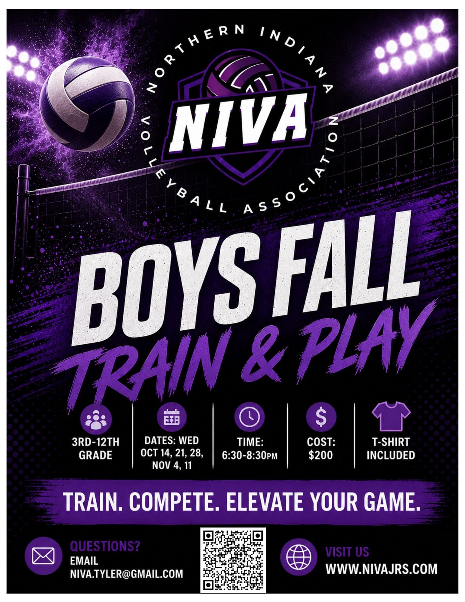 NIVA Boys Fall Train and Play, 3rd to 12th grade. Click to register