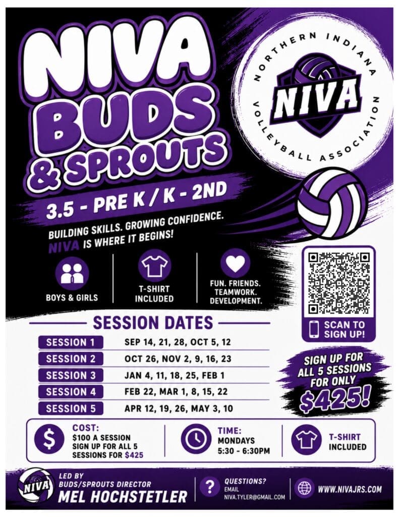 NIVA Volley Buds and Sprouts. Click to register